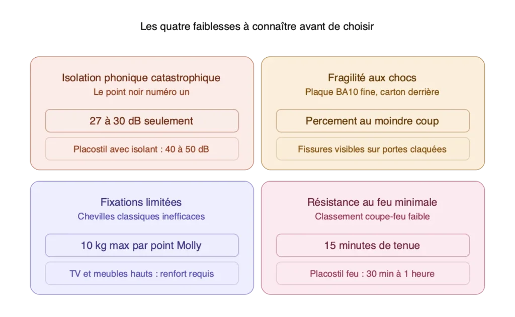 inconvénients placo alvéolaire